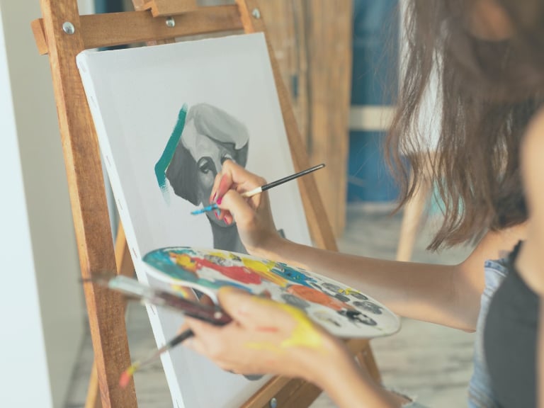 SWB Global Academy Nurturing Curious Minds Individualized Learning Student painting