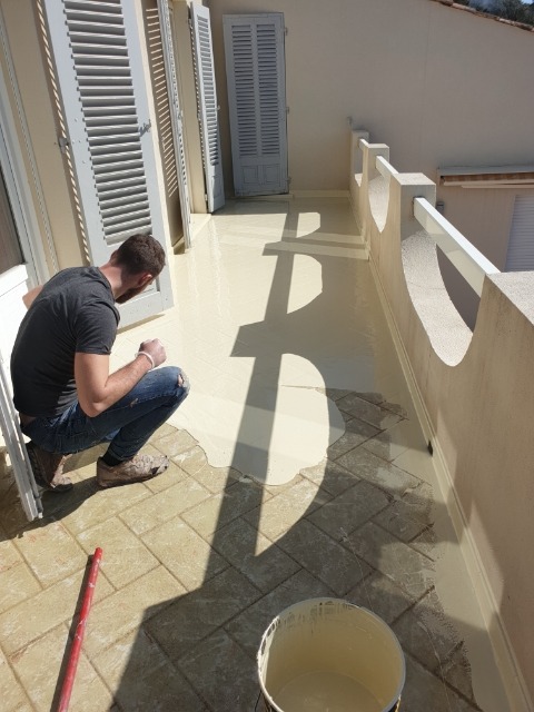 Etanchéité balcon en travaux