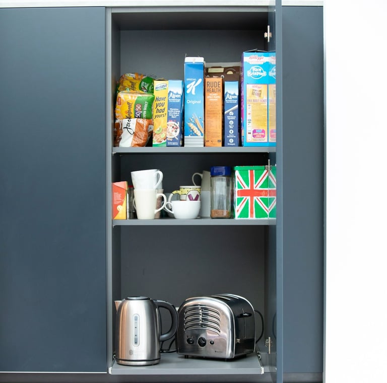 Hidden storage for toaster and kettle