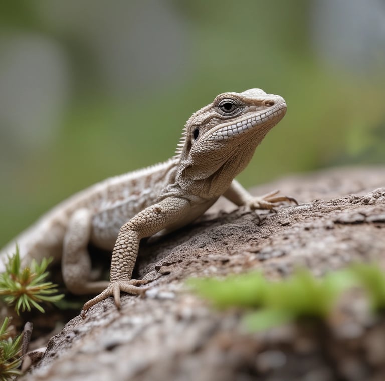 A vibrant green iguana perched on a branch.