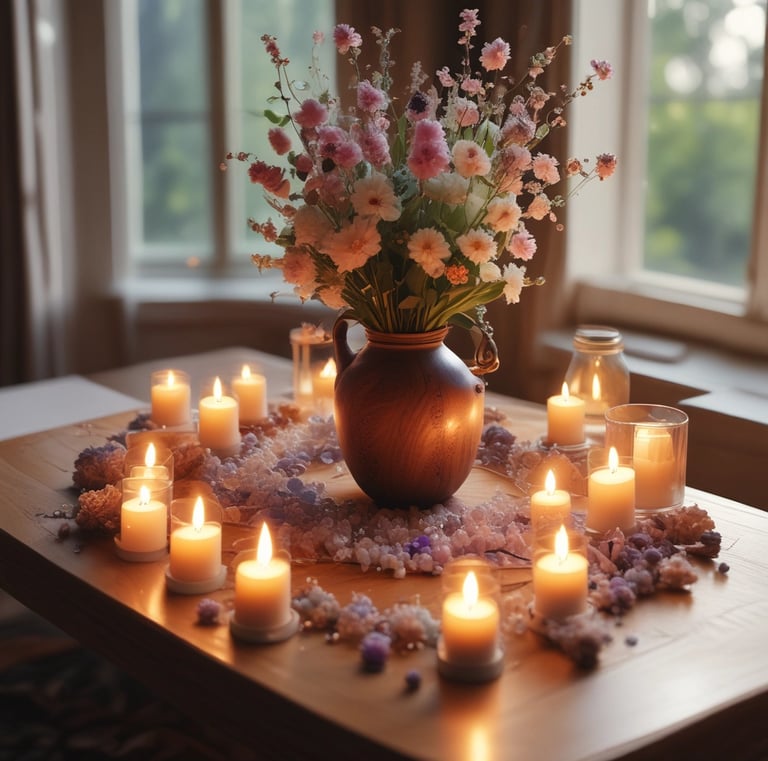 A vibrant flower arrangement representing inner peace and beauty.