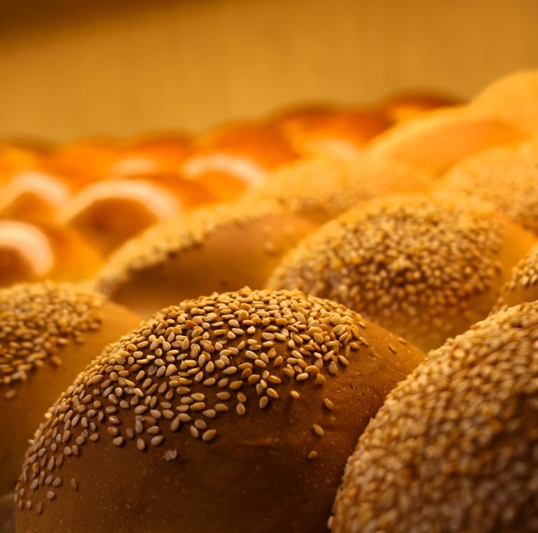 a bunch of bundts that are lined up in a row