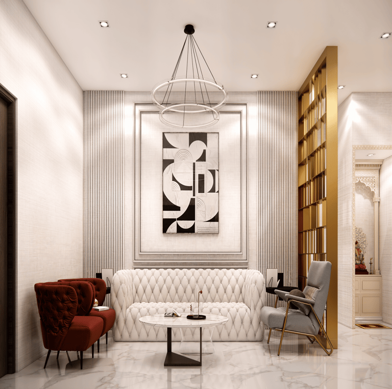 Modern Living Room Interior Design by CASA DESIGNERS in Bangalore