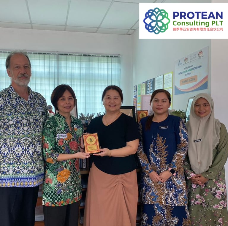 Protean Consulting seen off by school counselors following confidential interviews with students.