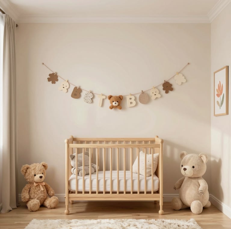 A serene nursery scene bathed in the soft light of an exclusive newborn canopy fixture.