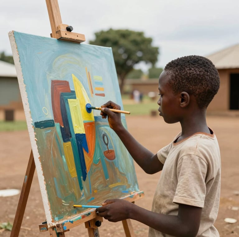 Abstract digital artwork displayed on a sleek screen, merging tradition with technology.