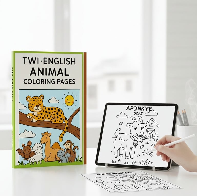 a person holding a tablet with a coloring book