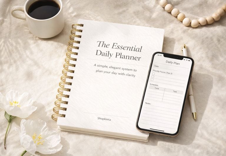 a phone phone and a cup of coffee on a table