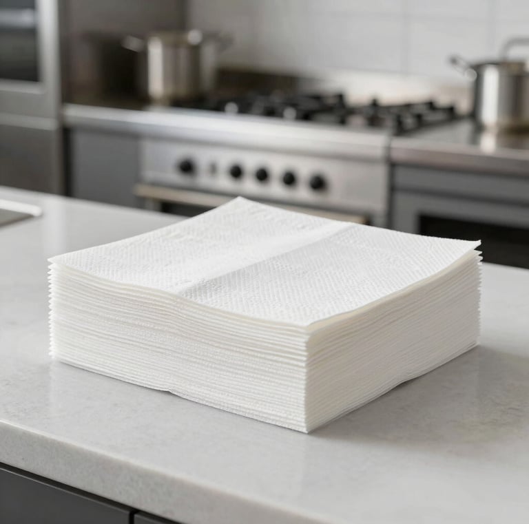 Professional cleaning cart with mop, broom, and cleaning supplies ready for use.