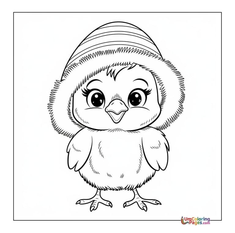 chick coloring page for kids