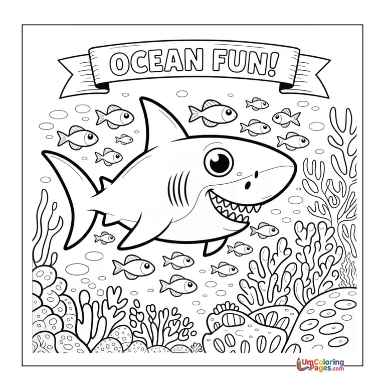 cute shark coloring sheet printable