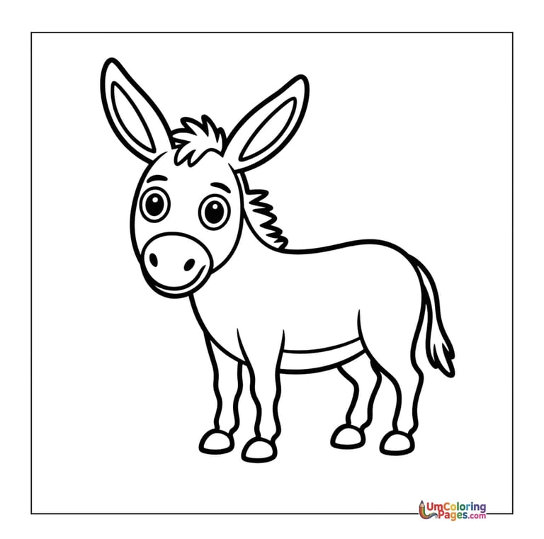 donkey farm animal coloring page