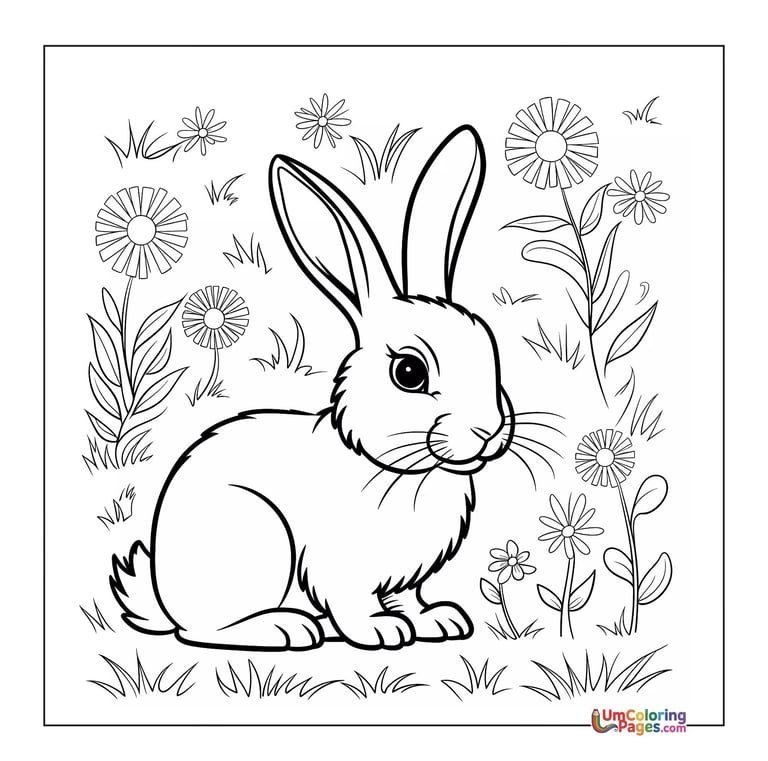 Free rabbit coloring sheet Easter bunny activity