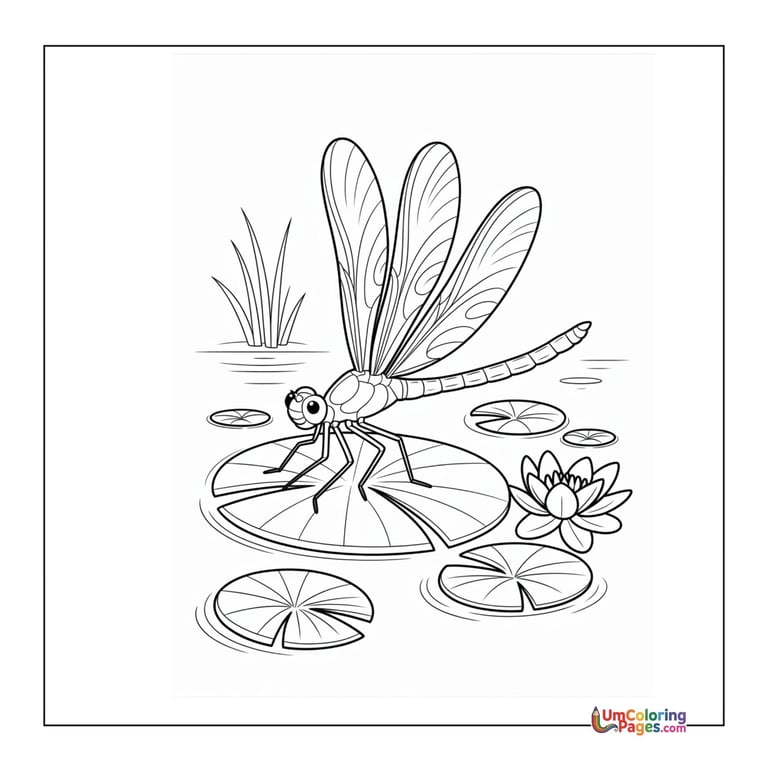 Free dragonfly coloring sheet nature bug activity