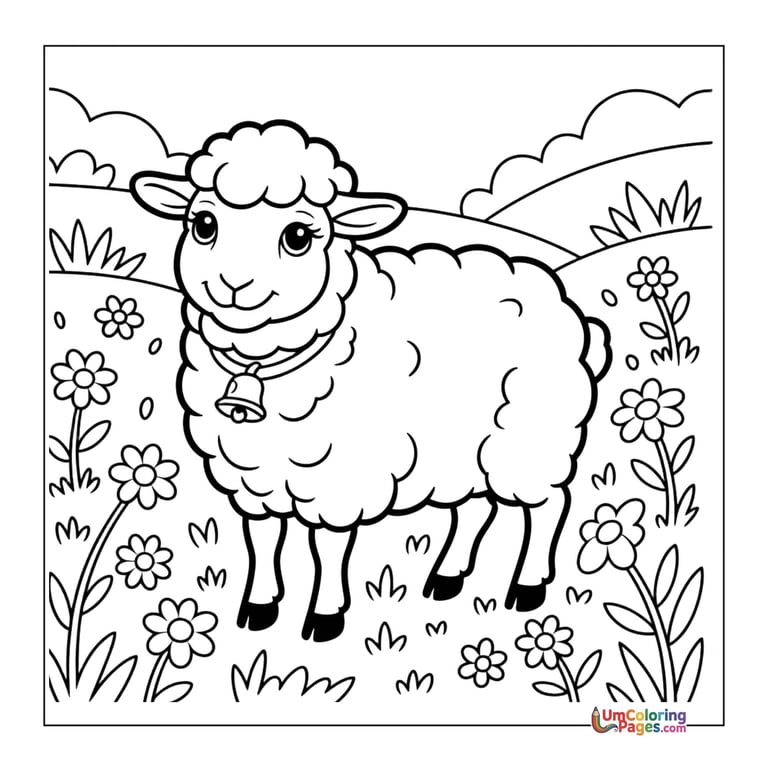 cute sheep coloring sheet printable