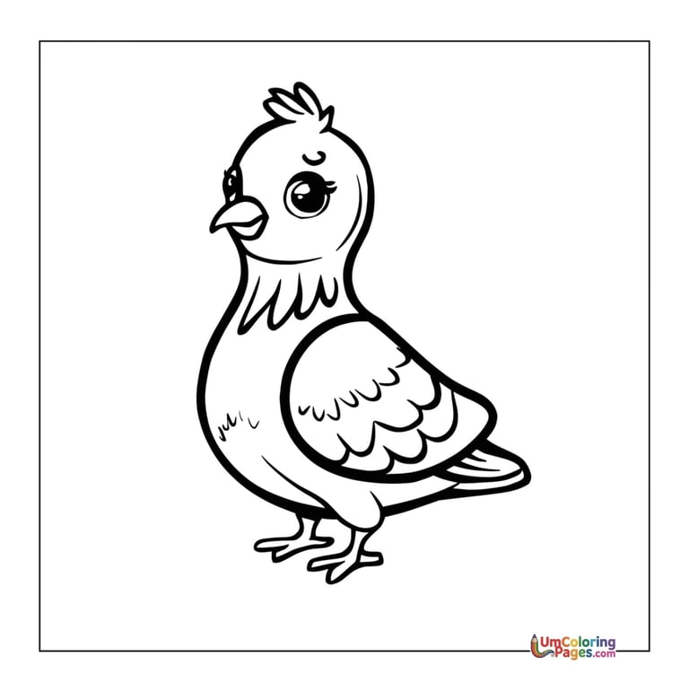 cartoon pigeon coloring page