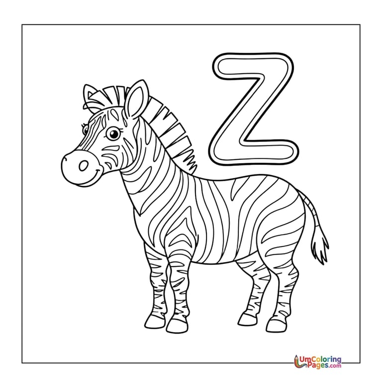 zebra coloring page  animal printable for kids