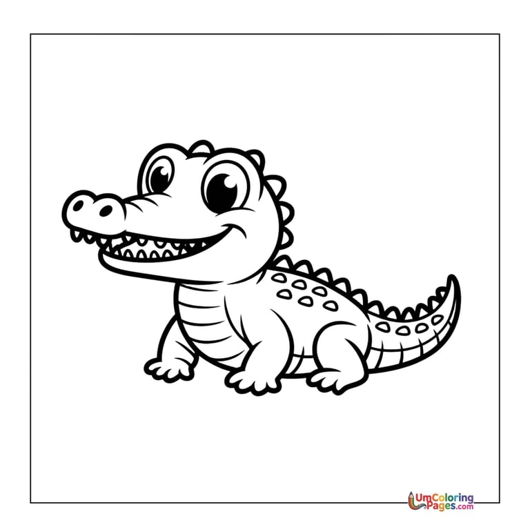 Crocodile coloring page reptile animal printable for kids