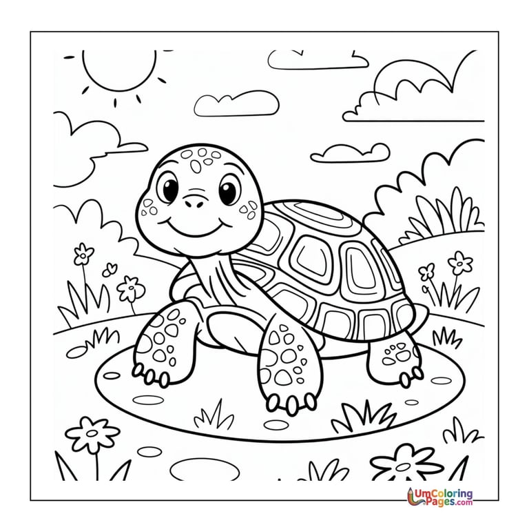Giant tortoise coloring sheet slow animal activity