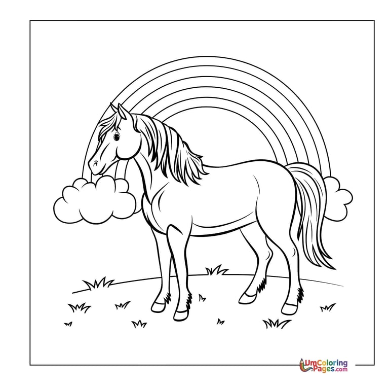 horse farm animal coloring page