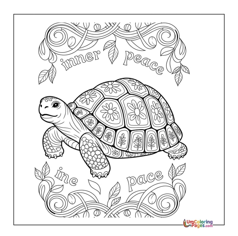 Tortoise coloring page shelled reptile printable for kids