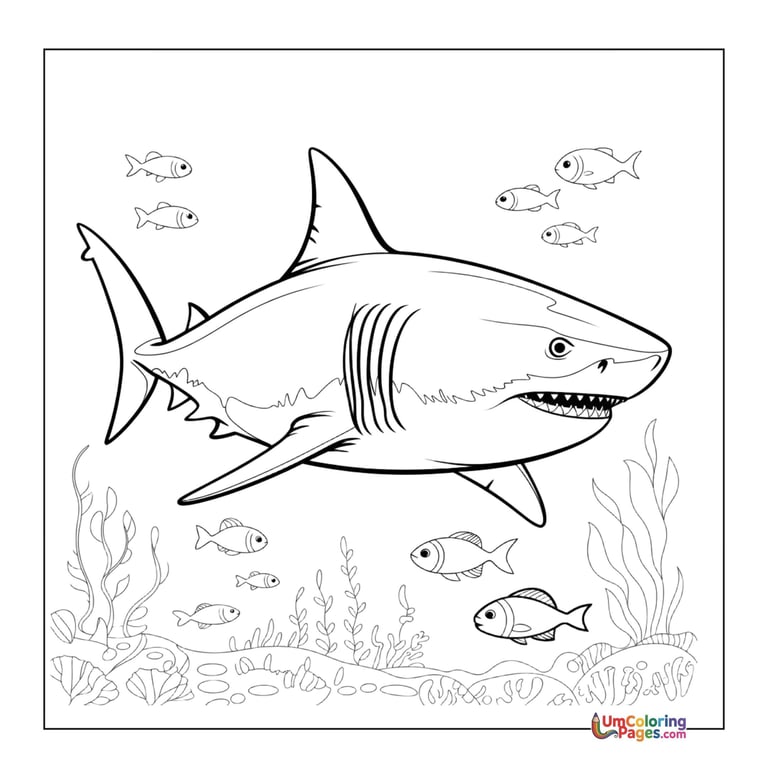 shark coloring page for kids