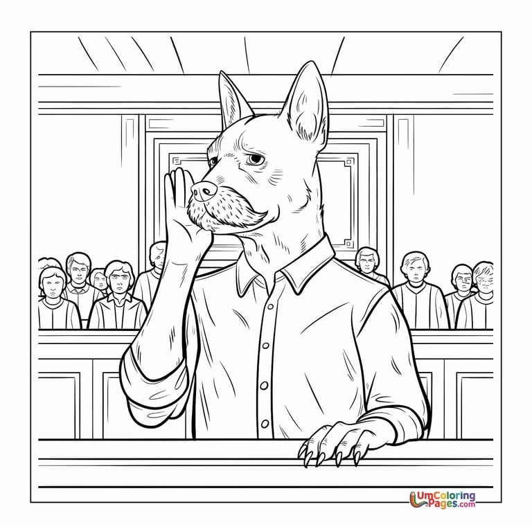 Sitting dog coloring page domestic animal worksheet