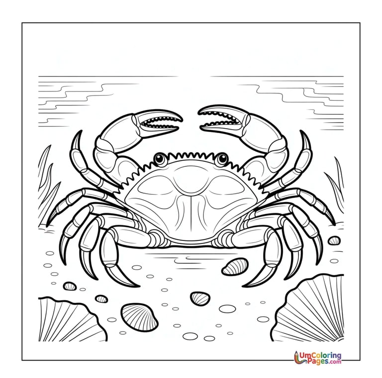 crab coloring page for kids
