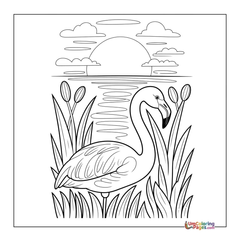 cartoon flamingo coloring page