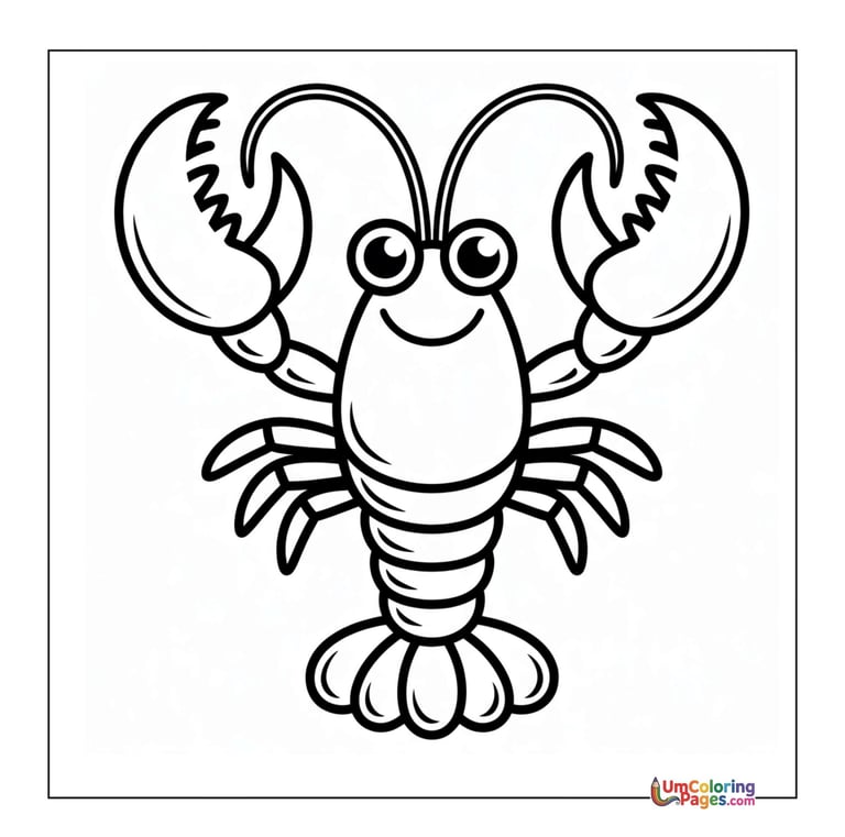 lobster ocean animal coloring page