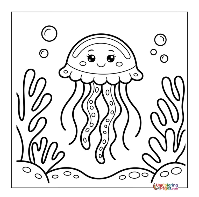 jellyfish coloring page for kids