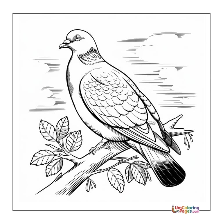pigeon bird coloring page printable