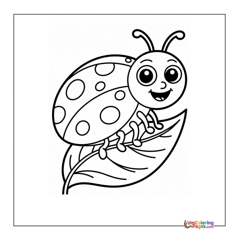 Ladybug coloring page spotted insect printable for kids