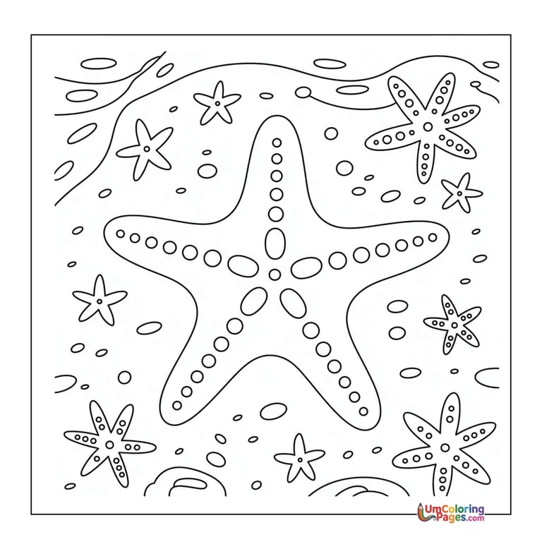 simple starfish line art coloring page