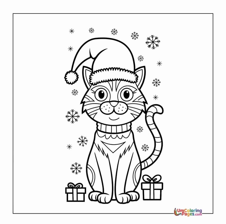 Playful cat coloring for kids activity