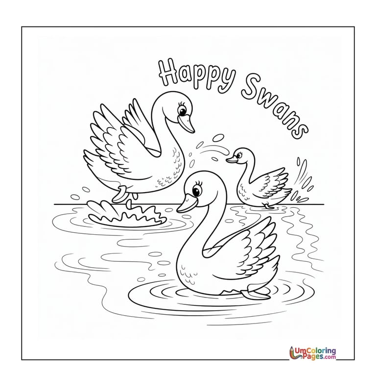 swan coloring page for kids