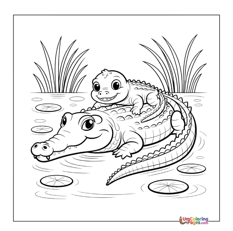 Free crocodile coloring page river animal for children