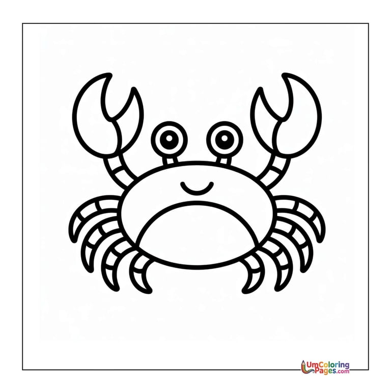 simple crab line art coloring page