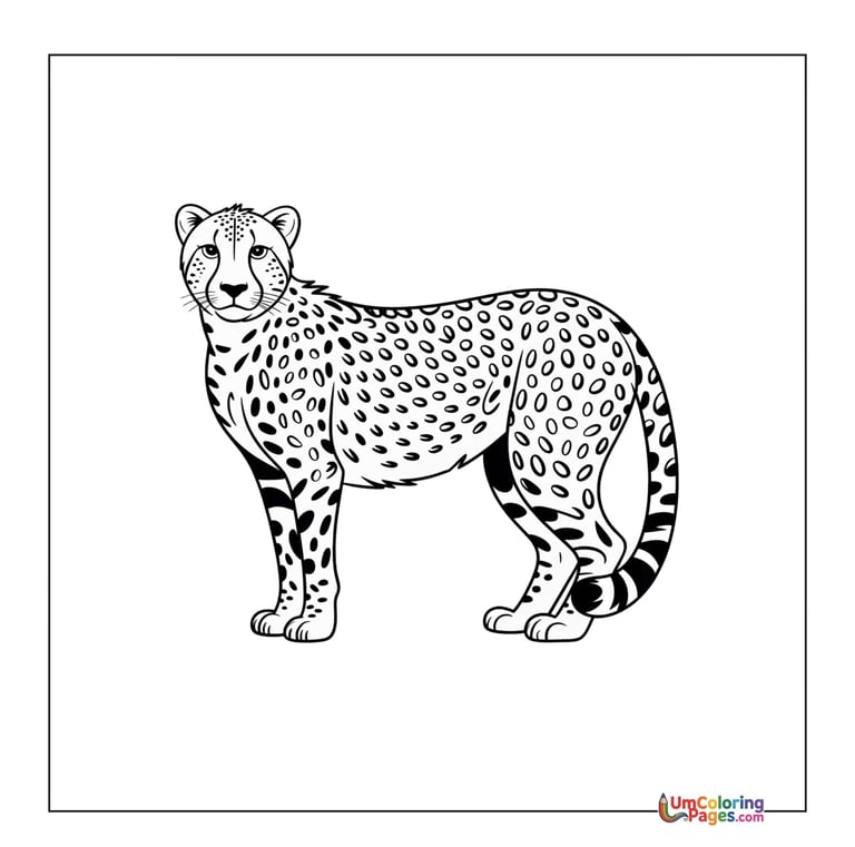 Cheetah  coloring page baby wild cat printable