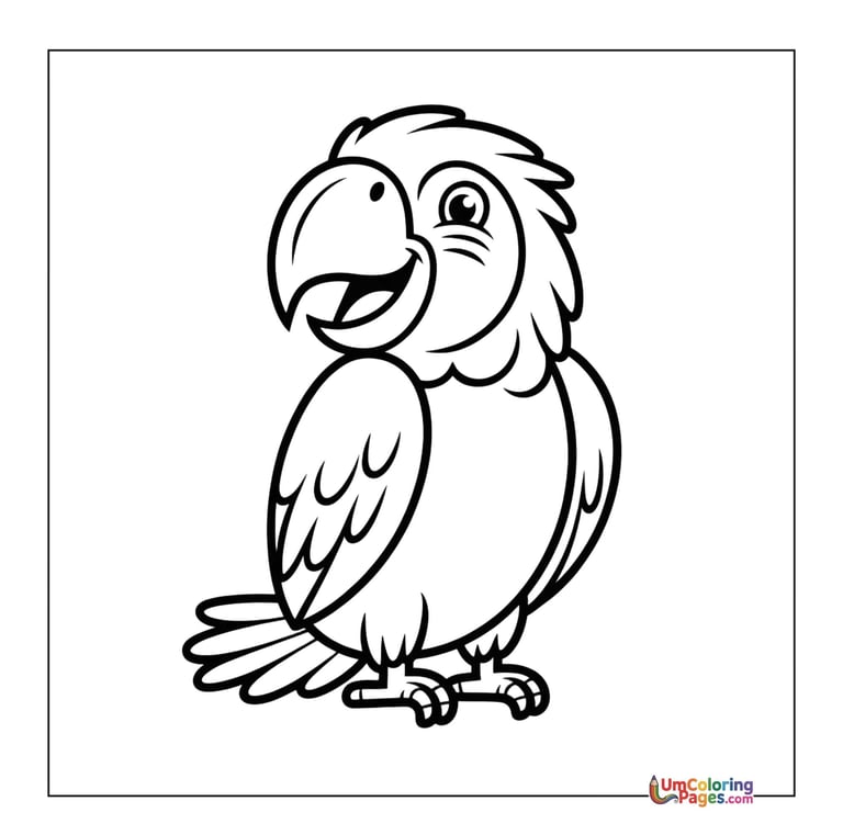 cute parrot coloring sheet rainbow bird activity