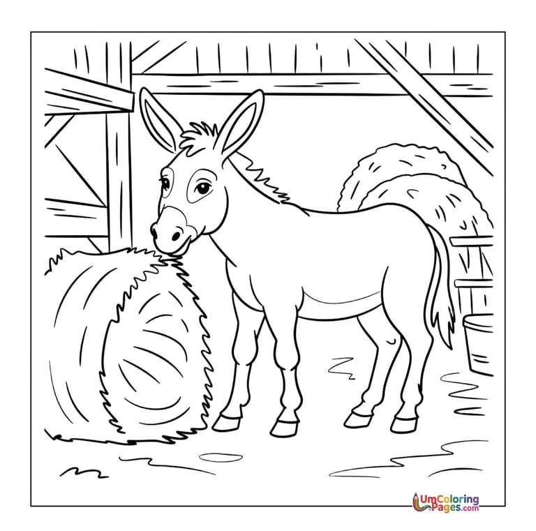 cute donkey coloring sheet printable