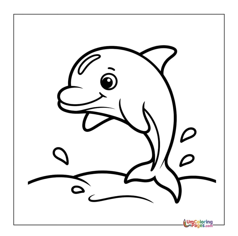 cute dolphin coloring sheet printable