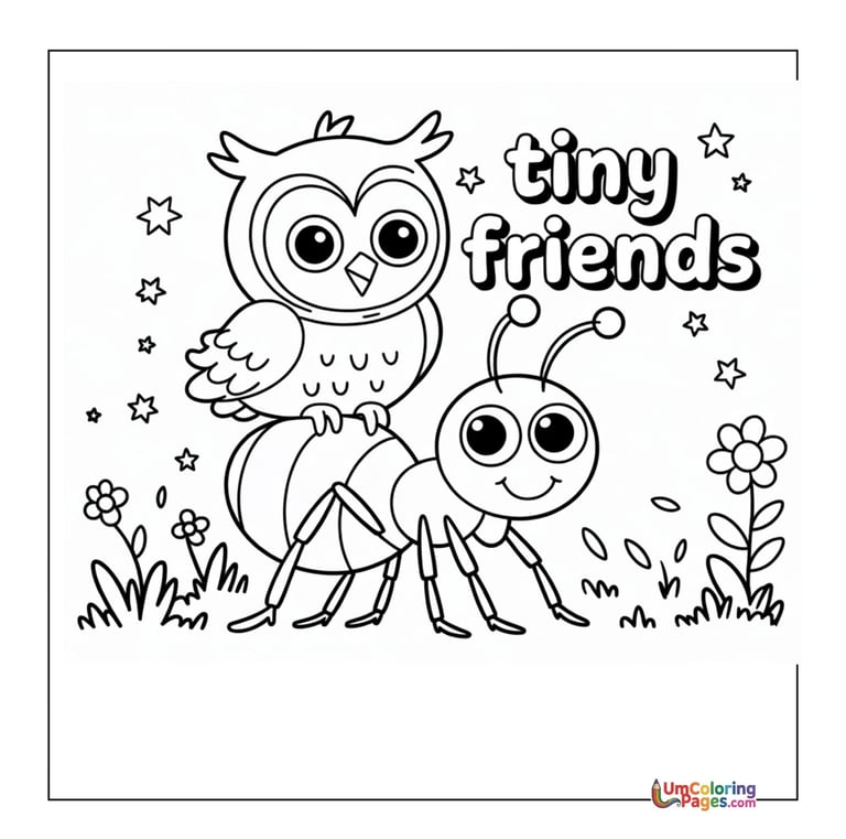 Cartoon ant coloring template garden bug for toddlers