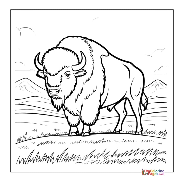 buffalo farm animal coloring page