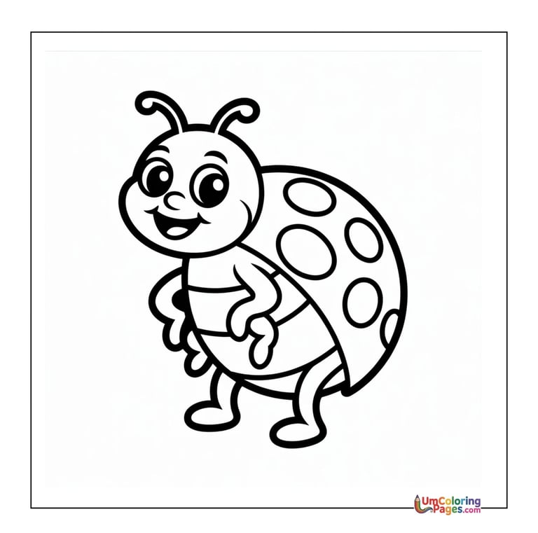 Ladybug with spots coloring template beetle worksheet
