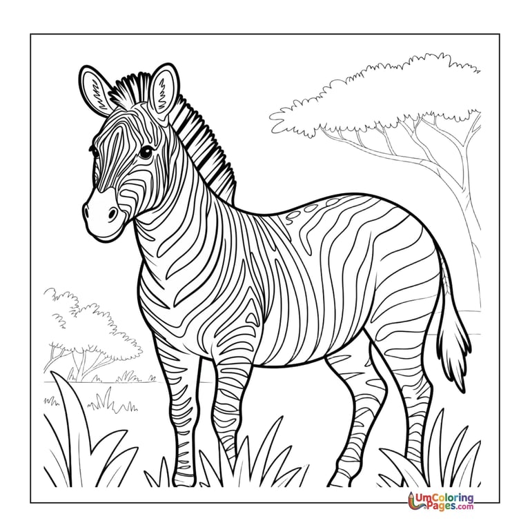 zebra coloring sheet jungle animal activity