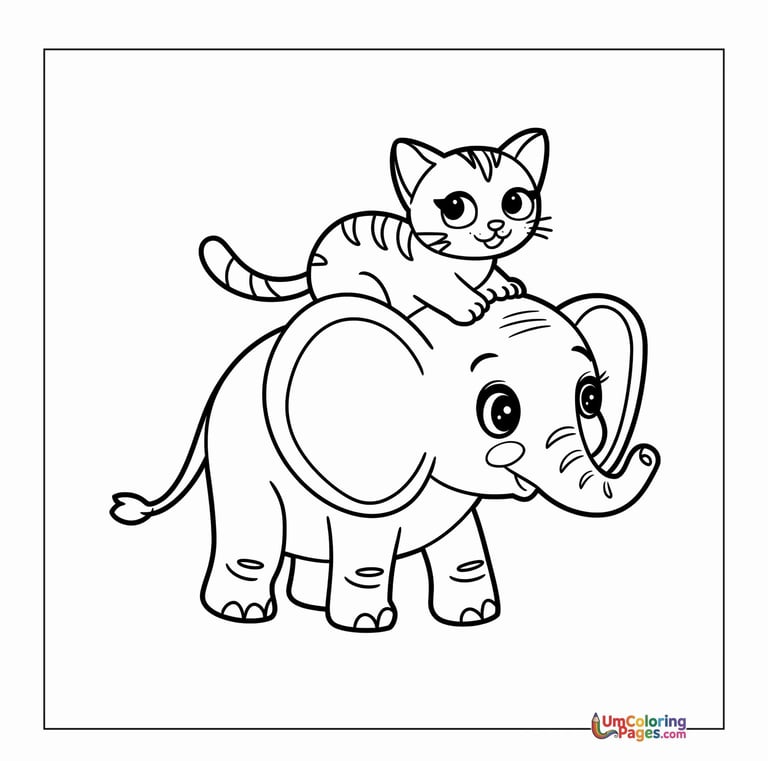 Elephant coloring page African animal printable for kids