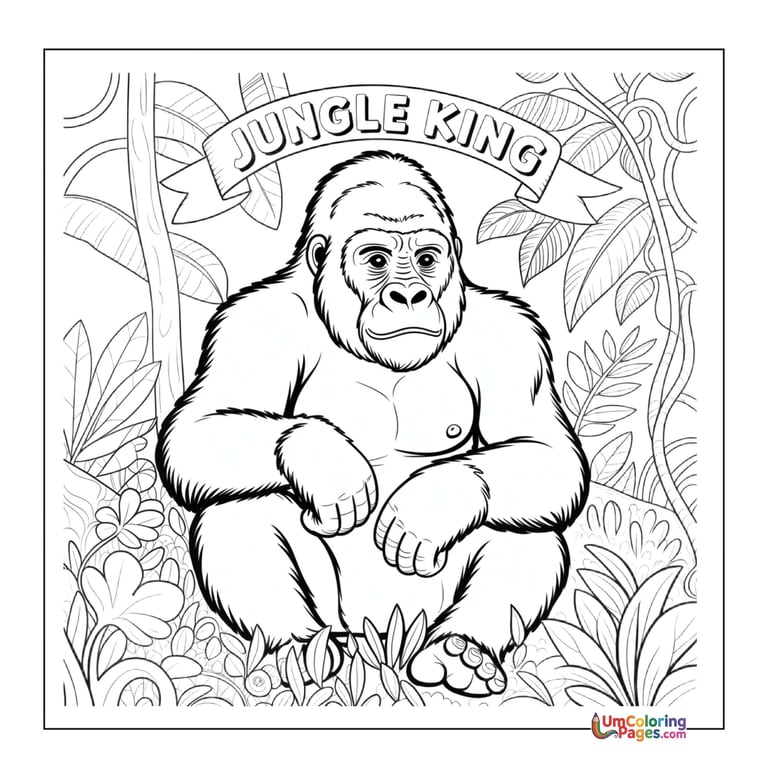 Free silverback gorilla coloring page wildlife activity