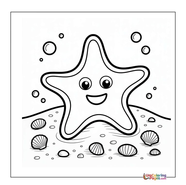 starfish coloring page for kids