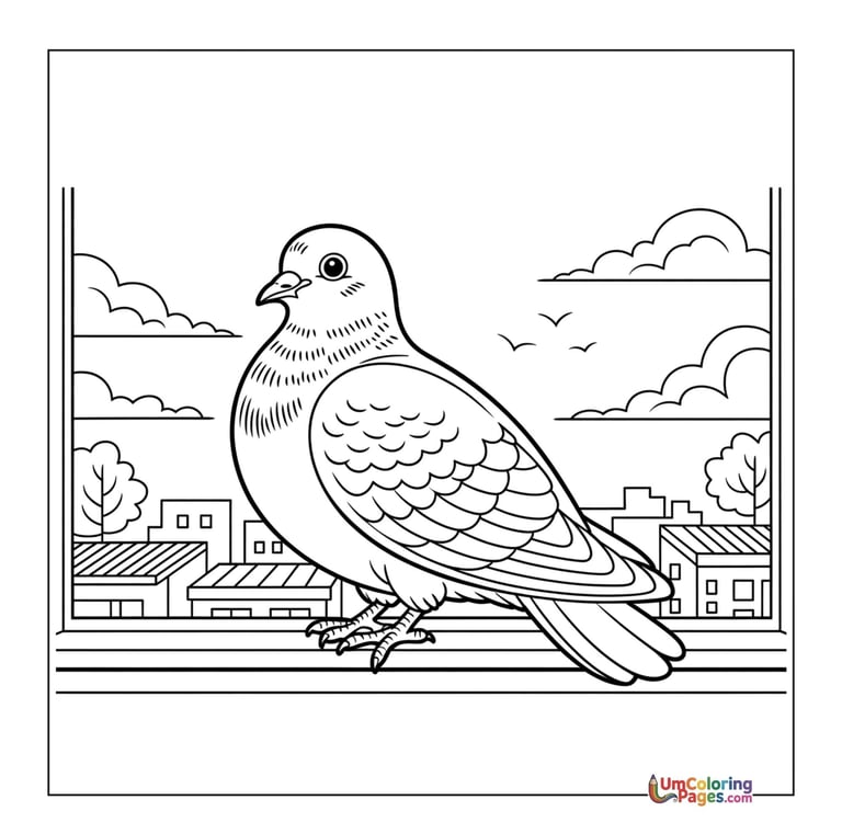 cute pigeon coloring sheet printable